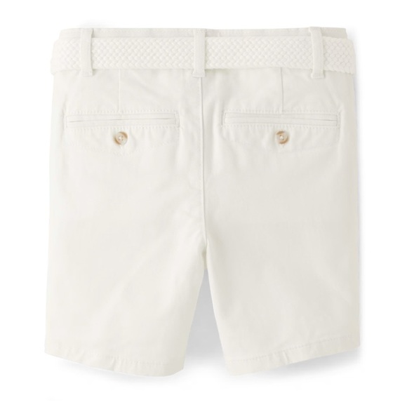 Gymboree Boys Belted Chino Shorts - Simply White Size 10 - Picture 2 of 9